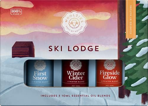סט שמן אתרי של Woolzies Ski Lodge של 3 | כולל: זוהר Fireside, סיידר חורפי ושלג ראשון | 10 מל